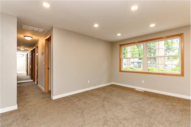 living room to bedroom wing