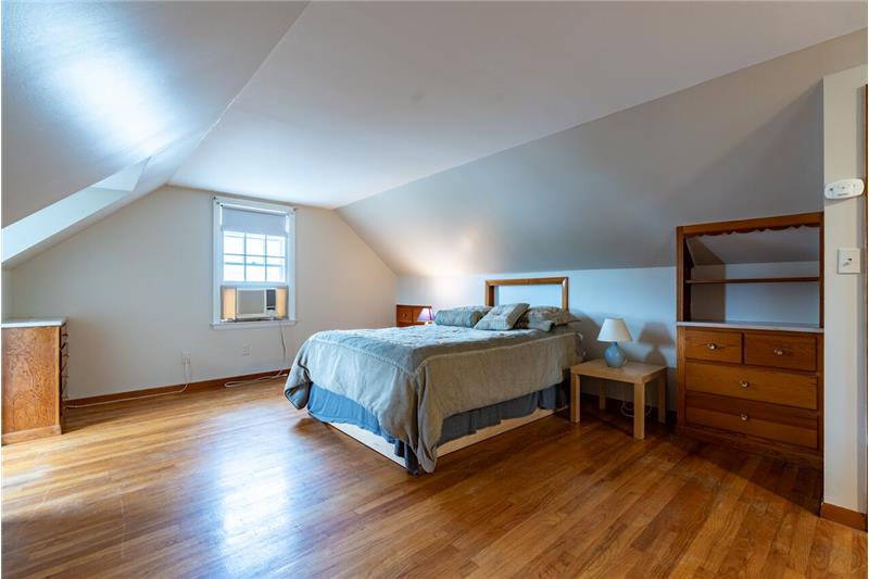 Spacious master bedroom on the upper level