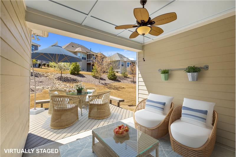 Covered Patio:  perfect for outdoor living and entertaining. (Virtually Staged)