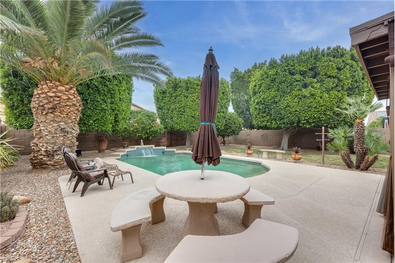 Large decking with pool