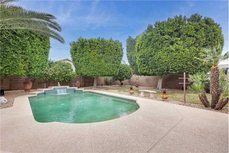 Large decking with pool