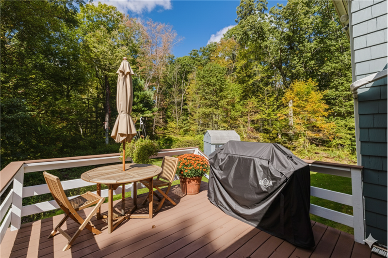 View of the deck from the slider at 16 Park Lane Norton MA