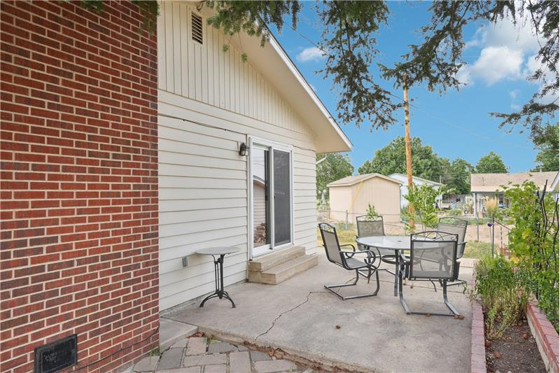 Patio outside kitchen