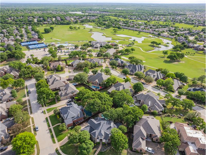Areal view of the neighborhood