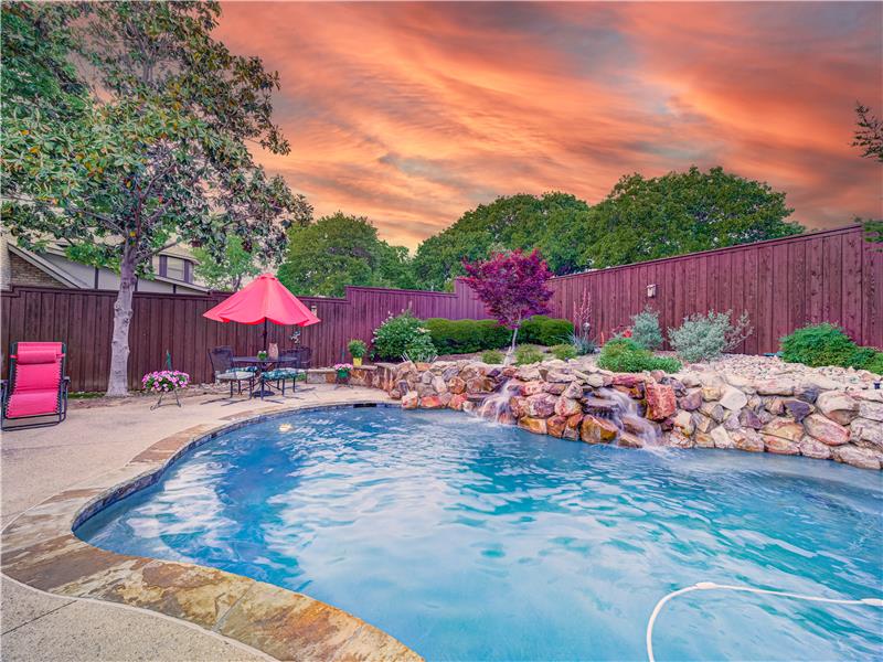 Gorgeous pool with water fall feature