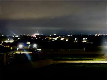 Night time view of Bastrop skyline.
