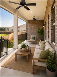 Relax and unwind on the spacious covered back porchperfect for morning coffee, evening gatherings, and enjoying the Bastrop vie
