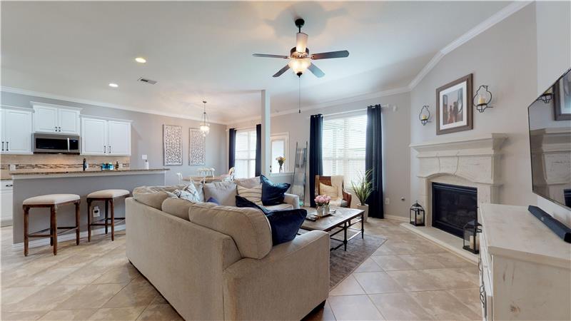 Great size family room and open to the kitchen and breakfast area.