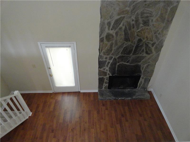 Floor to ceiling fireplace