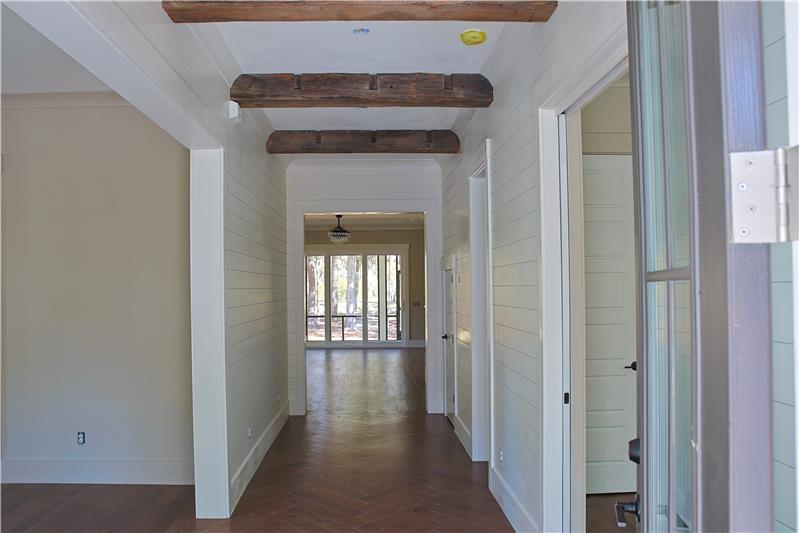 Foyer to office, dining room, and great room