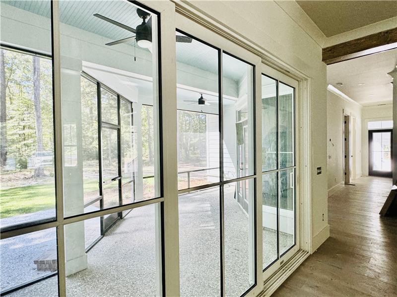 Sliding panels to Screened porch