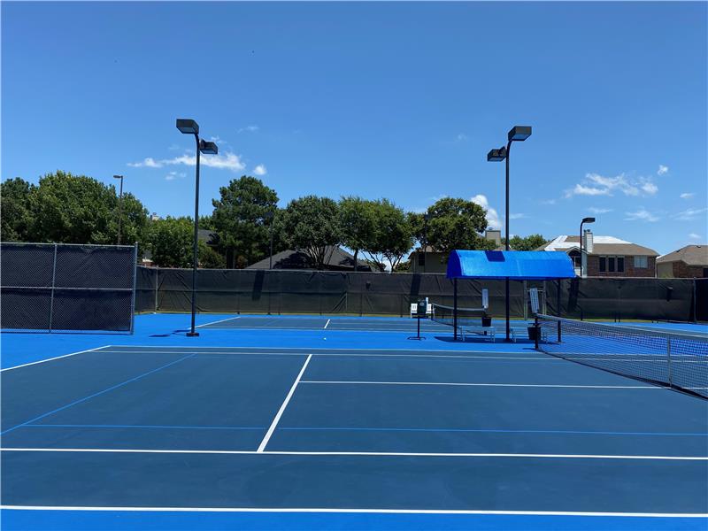 Just resurfaced 4 tennis courts with new lights