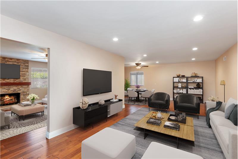 VIRTUALLY STAGED - Living and dining
