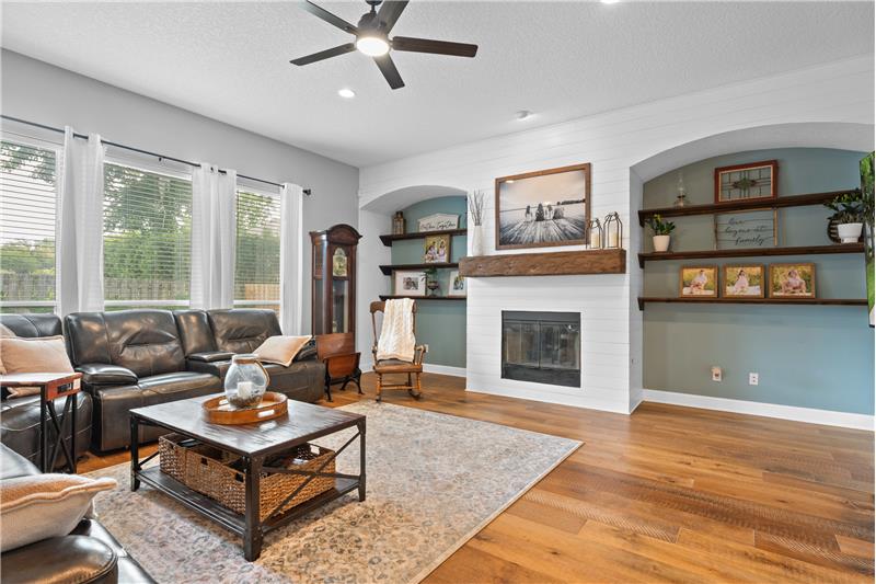 You'll Love this spacious family room with Gas Fireplace and Mantle