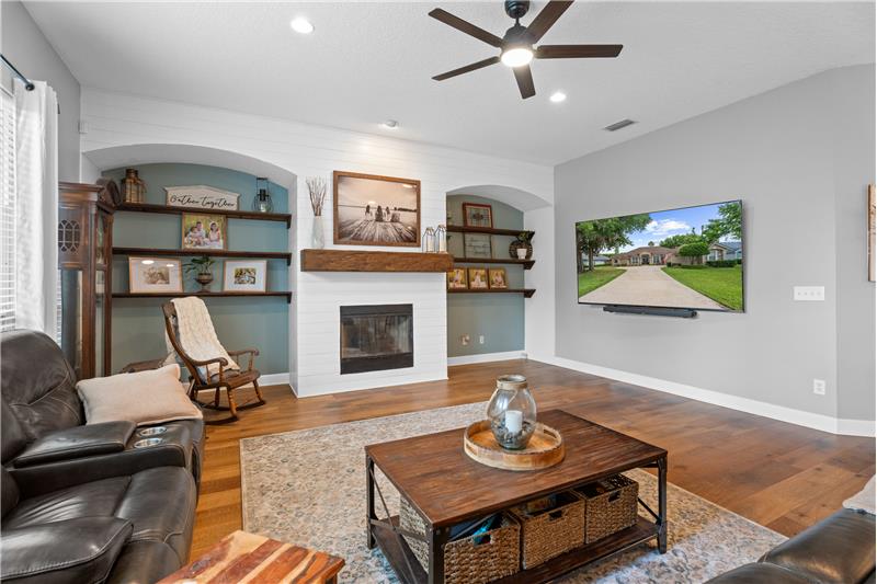 You'll Love this spacious family room with Gas Fireplace and Mantle