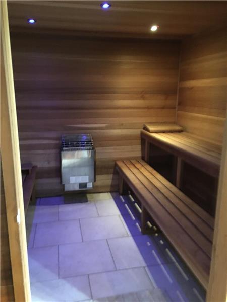 sauna in the media room on ground floor