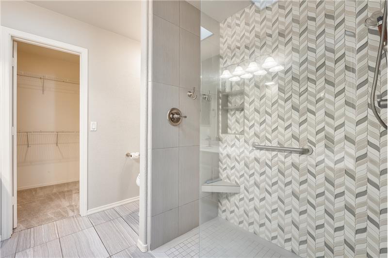 main bedroom custom curbless shower