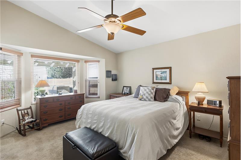 master bedroom with bump out