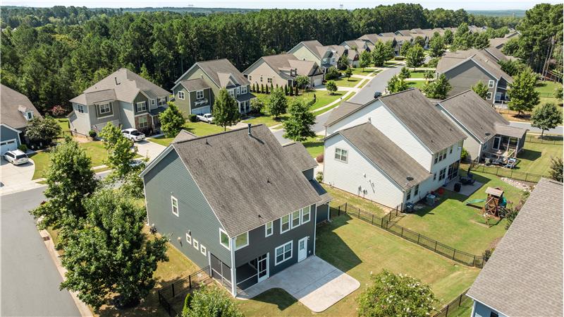 Aerial view of back of home