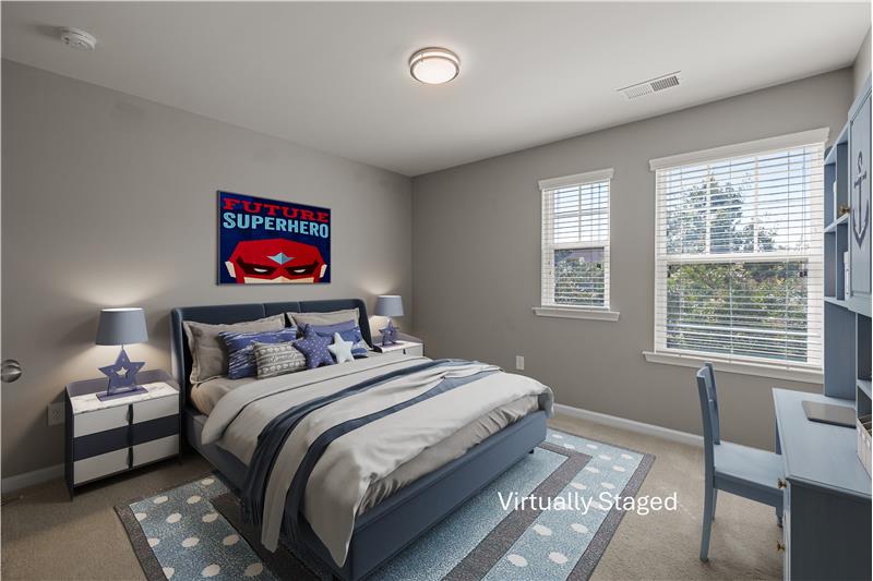 One of three additional bedrooms on home's second floor