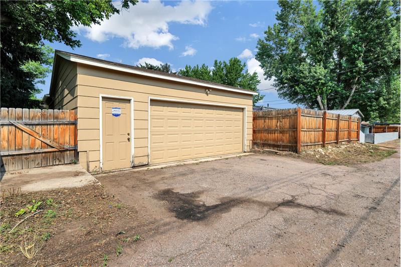 2-car detached garage with alley access