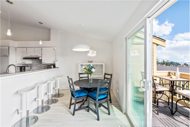 Adding a few bar stools allows you extra seating for meals or entertaining.