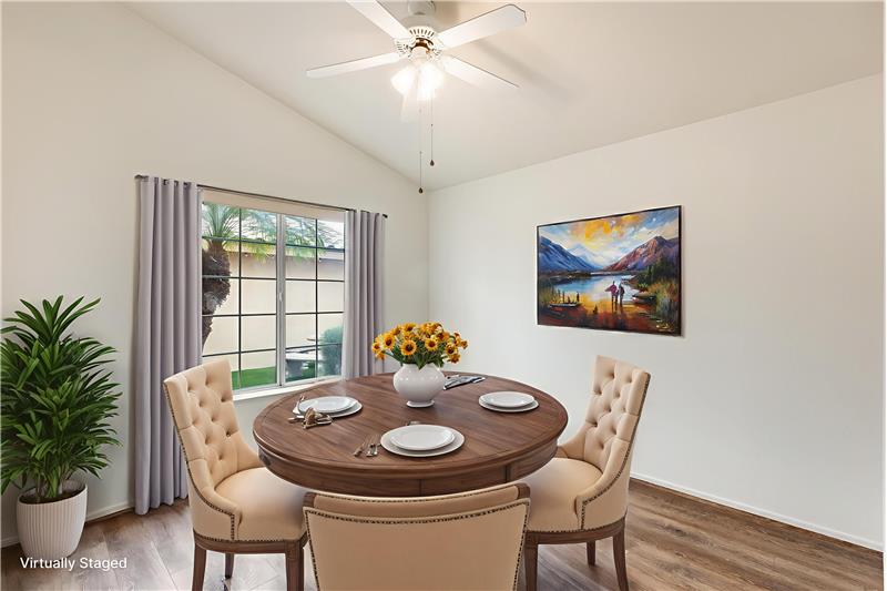 virtually staged dining room