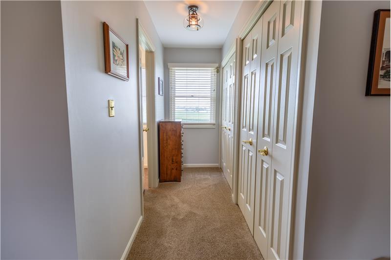 Second floor hallway, ample closet space