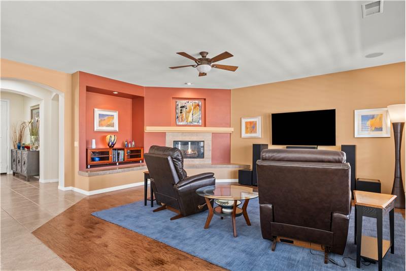 Ceiling Fans and Fireplace