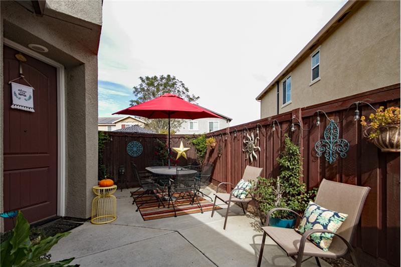Serene, gated front patio