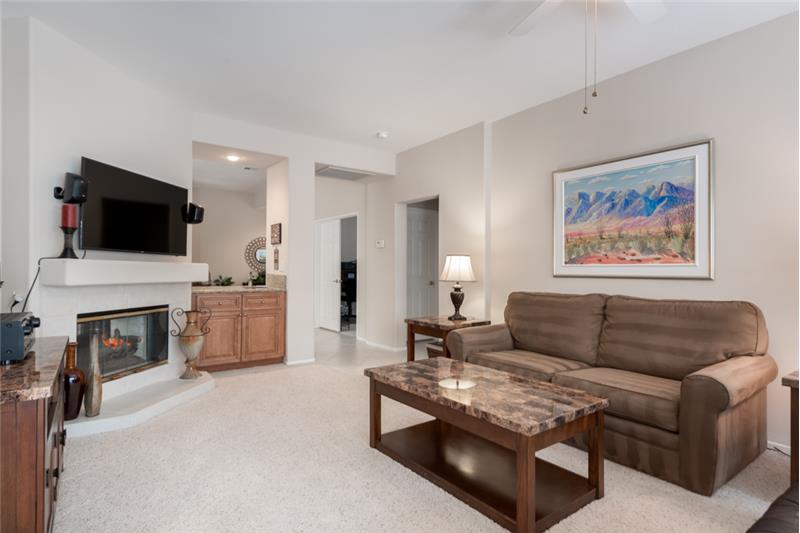 Den with Fire place and Wet bar