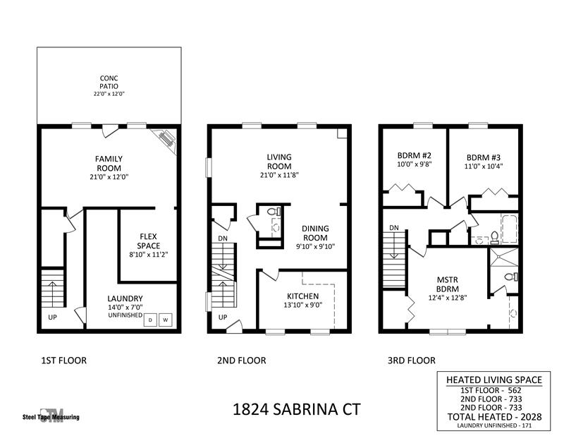 Floor Plan: 3-level townhome with 2,000+ square feet.