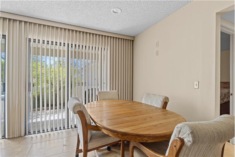 Dining area with slider to patio