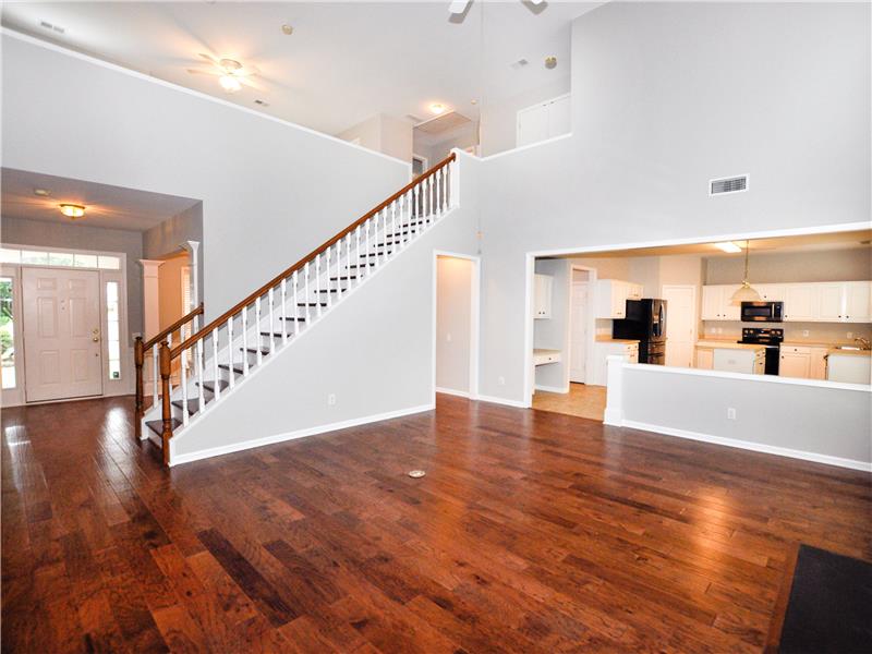 Open floor plan with two-story great room