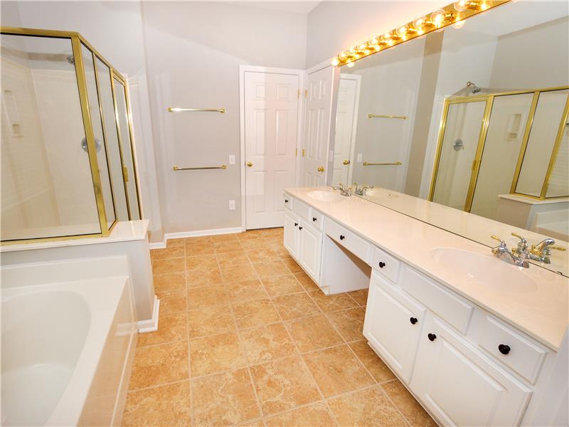 Master bath with long double vanity