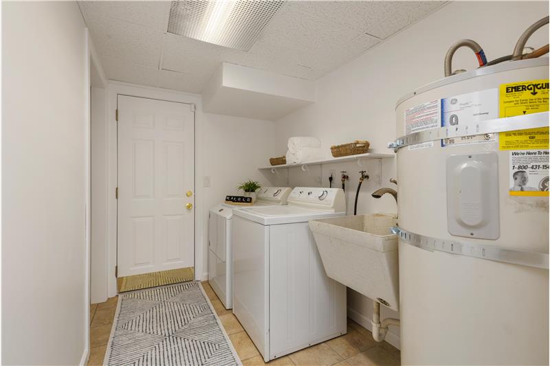 Separate entry in lower level laundry room.