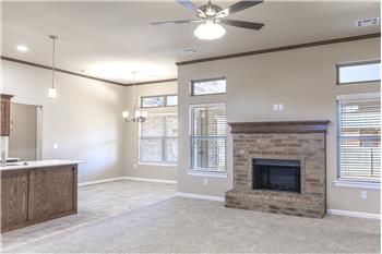 Brick fireplace