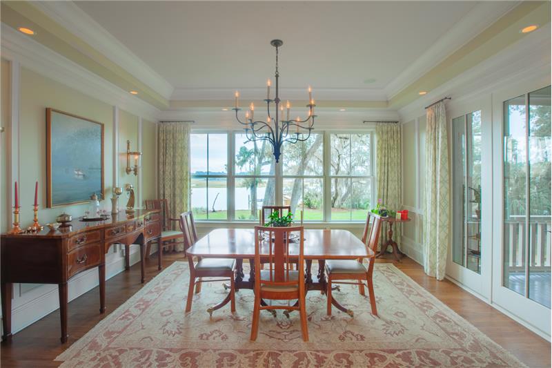 Dining Room with French Doors to Screened Porch