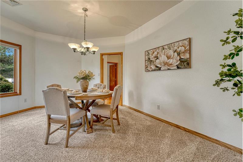 Dining room just off the kitchen.