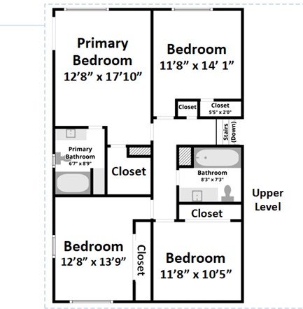 Upper level floor plan