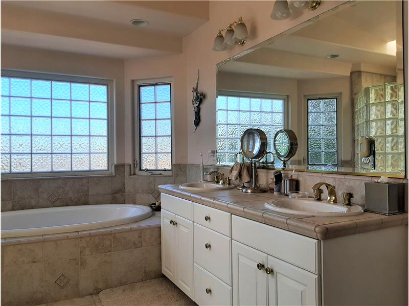 Dual sink vanity for efficiency on those occasional busy mornings.