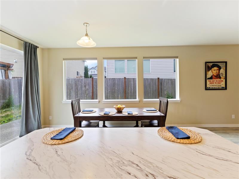 From kitchen looking to dining area.