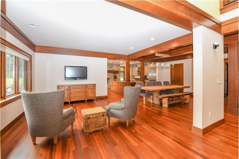 Sitting area. Notice the wood/wood-wrapped windows throughout the home.