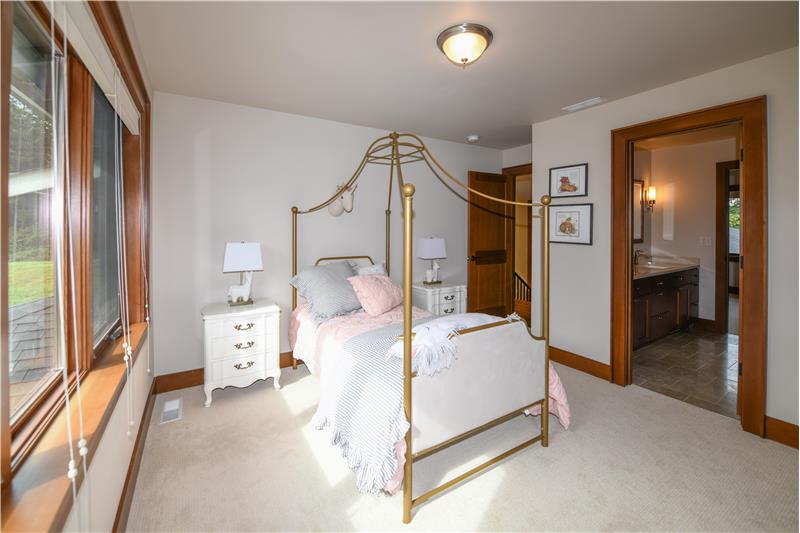 Second bedroom angle two. Exit to the hallway or into the Jack and Jill bathroom.