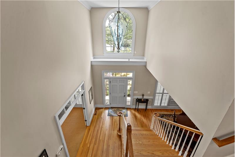View of foyer from catwalk.