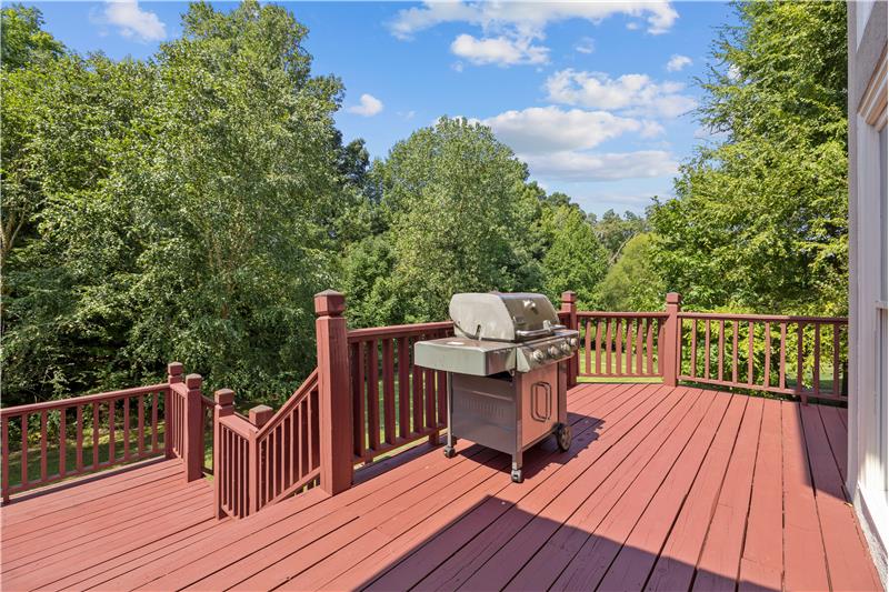 So much space to grill and entertain on the large multi-level deck.