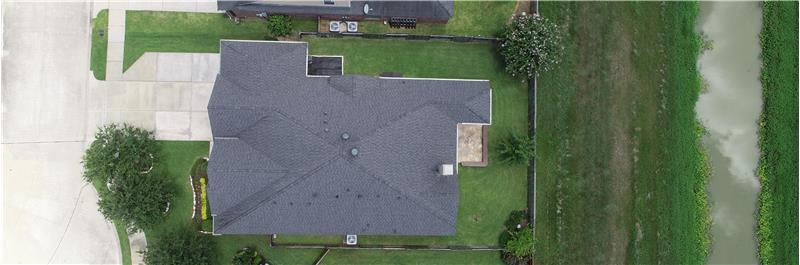 Drone view from above the house.