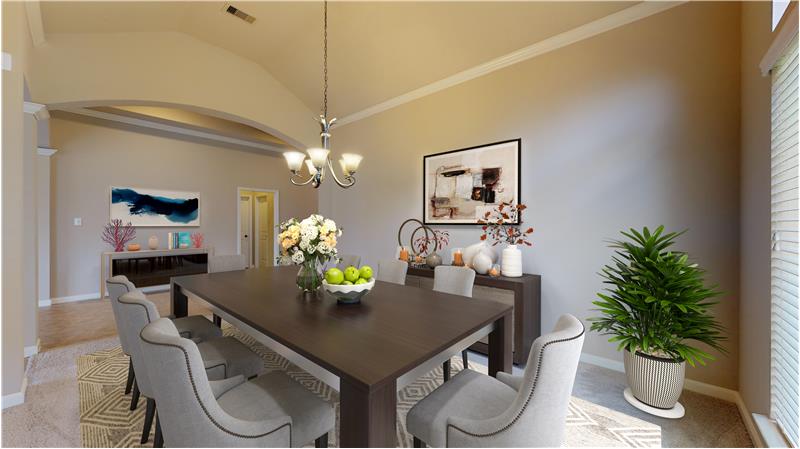 The dining room has plenty of room for your dinner guest and great natural lighting.