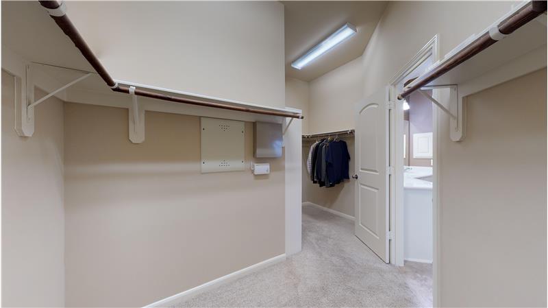 There is lots of room in the huge master bedroom closet.