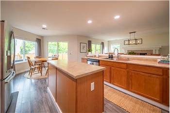 Large country kitchen with huge island!